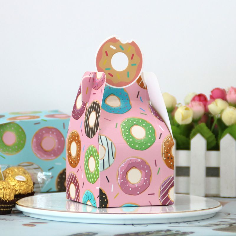 60PCS Creative Converting Donut Party Favor Boxes Party Supplies, Multicolor -Candy Goodies Valentine's Day Gift Boxes — image 4