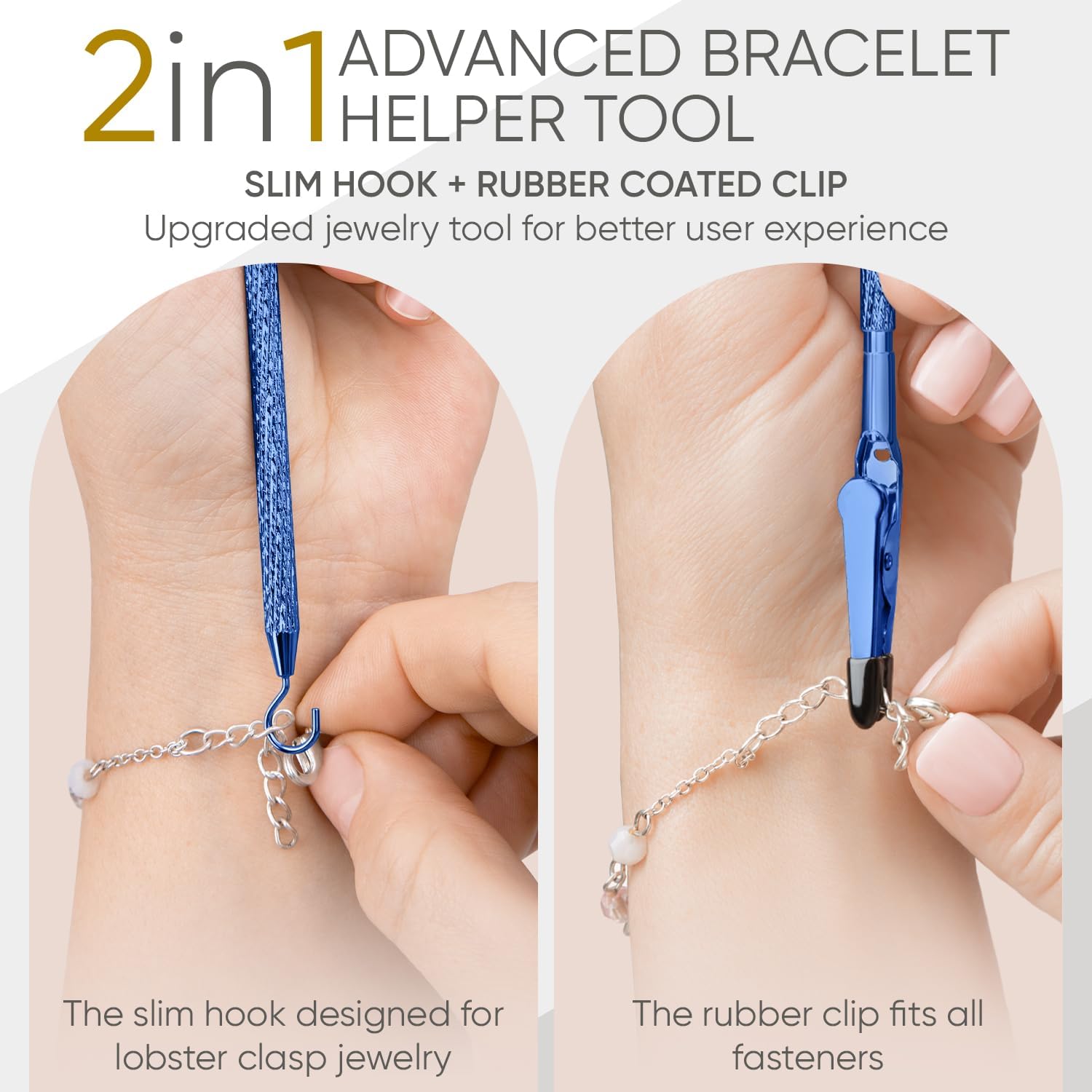 Bracelet Helper Tool with Hook - Fastener Helper Tool for Bracelet, Necklace, Jewelry, Watch - Blue, Gold, Bundle โ image 3