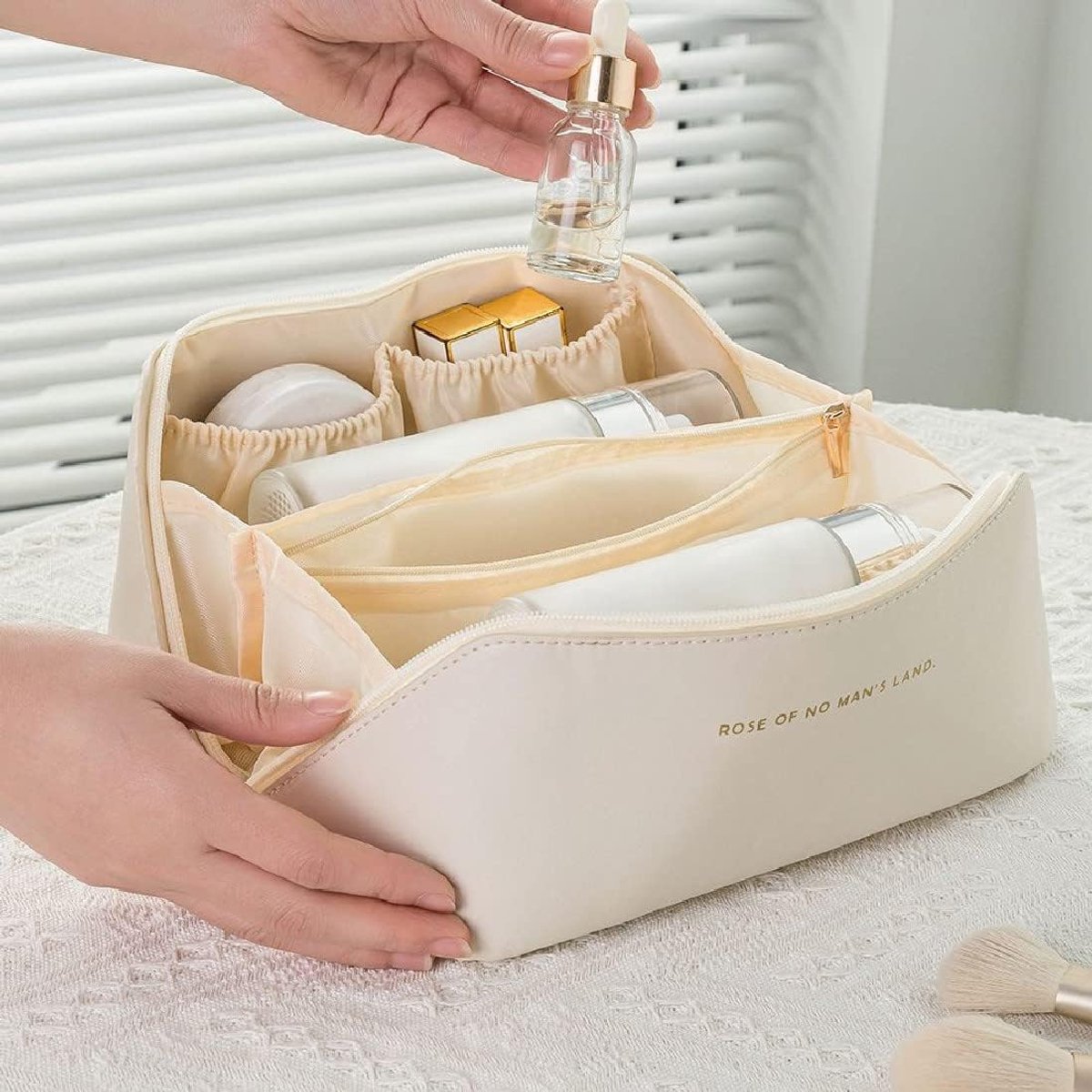 Toiletry Bag - Women's Toiletry Bag - Toiletry Bags - Travel Makeup Bag with Handle - Beauty Cases - Waterproof PU Makeup Bag - Cosmetics Bag - Small Makeup — image 3