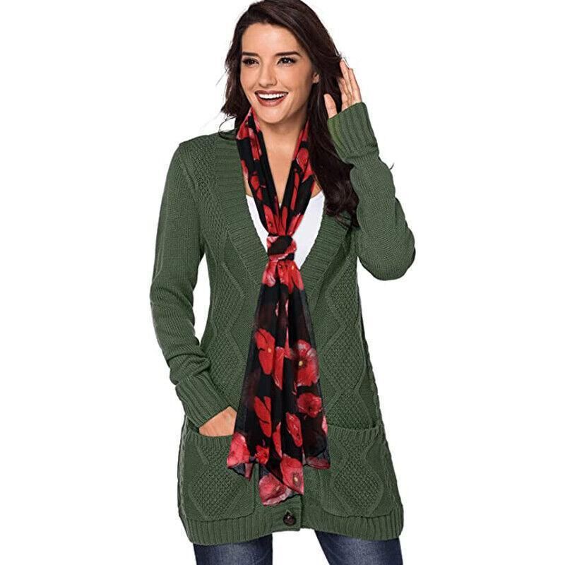 Women Ladies Poppy Print Floral Scarf Remembrance Day Poppies Scarves Wrap Shawl — image 6