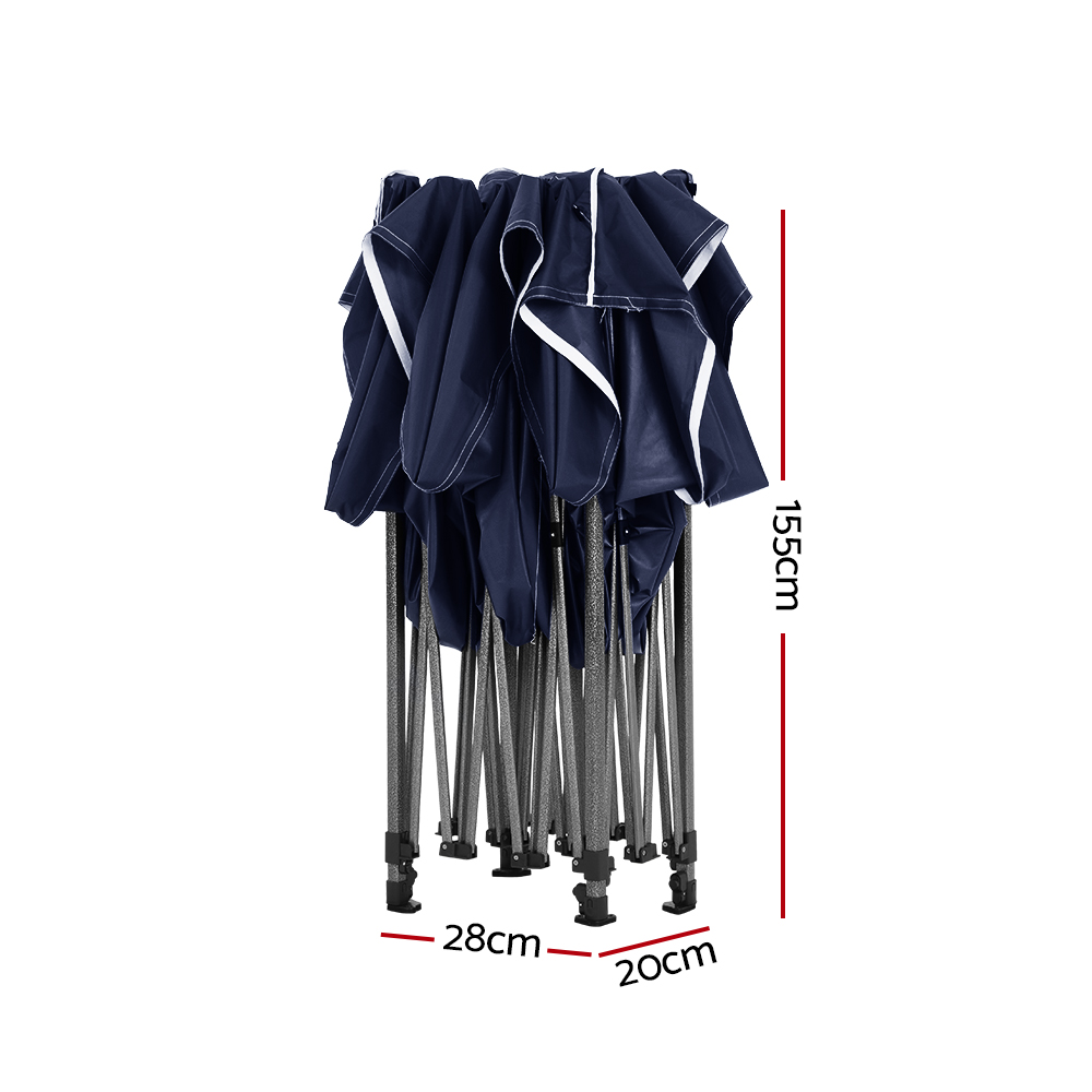 Instahut Gazebo Pop Up Marquee 3x4.5m Folding Tent Camping 500D Oxford Navy โ image 3