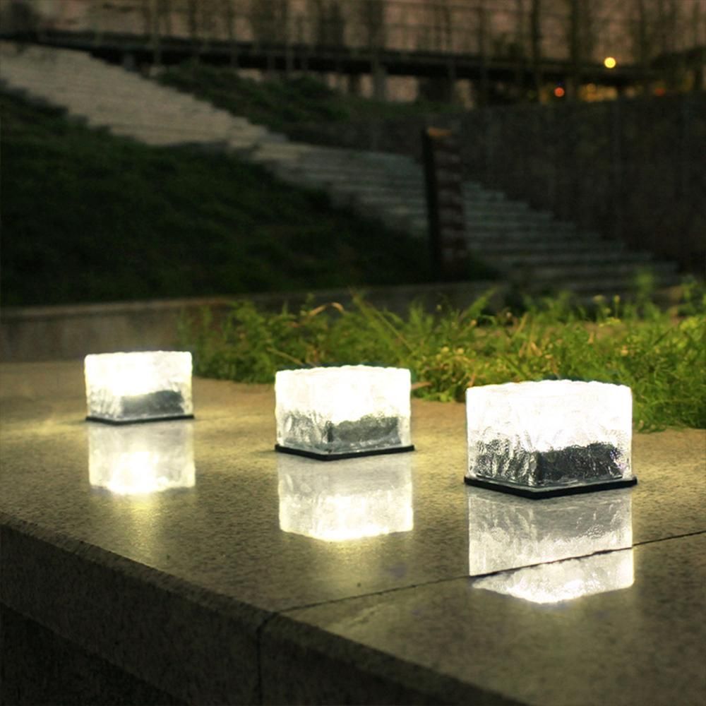 Solar LED Ice Cube Floor Tile Ground Lamp Lawn Lamp -White โ image 3