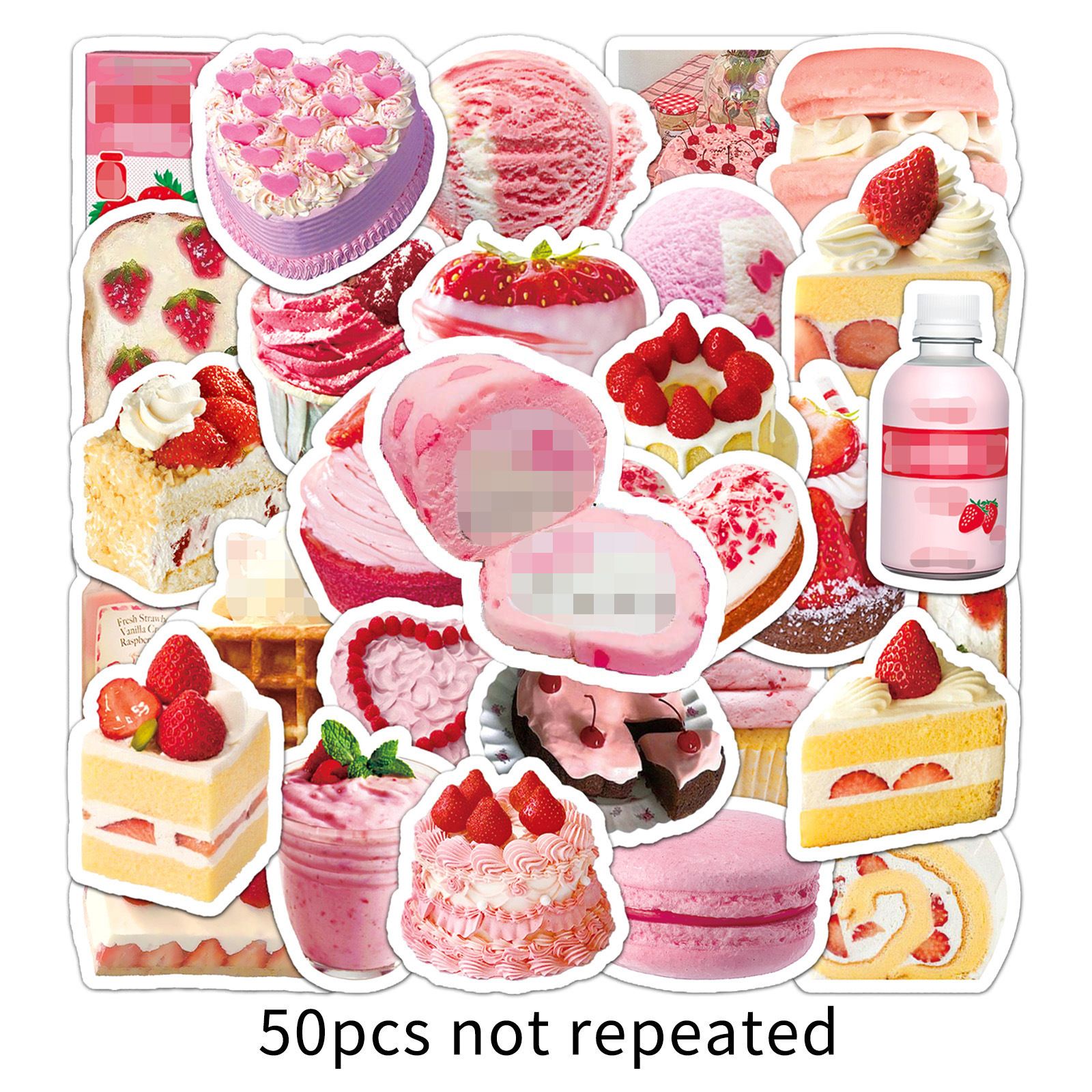 50Pcs Dessert Stickers Waterproof Funny Cute Cake Stickers for Water Bottle Scrapbooking Laptop Skateboard Guitar Luggage Phone — image 5