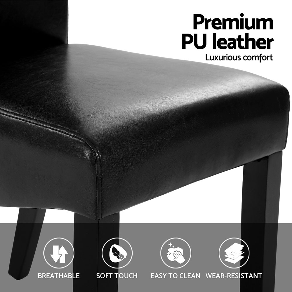 Artiss Dining Chairs Set of 2 Leather Parsons Chair Black — image 6