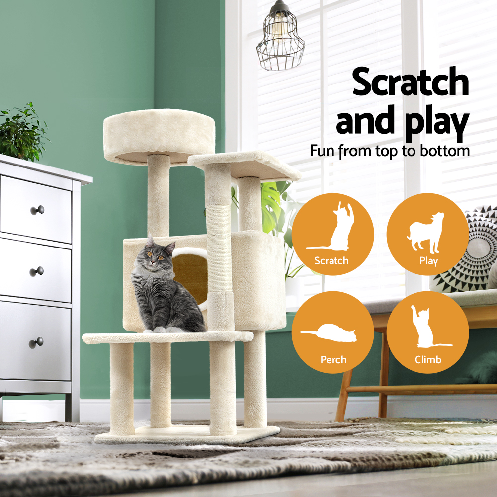 i.Pet Cat Tree 90cm Scratching Post Tower Scratcher Wood Condo House Bed Trees โ image 4