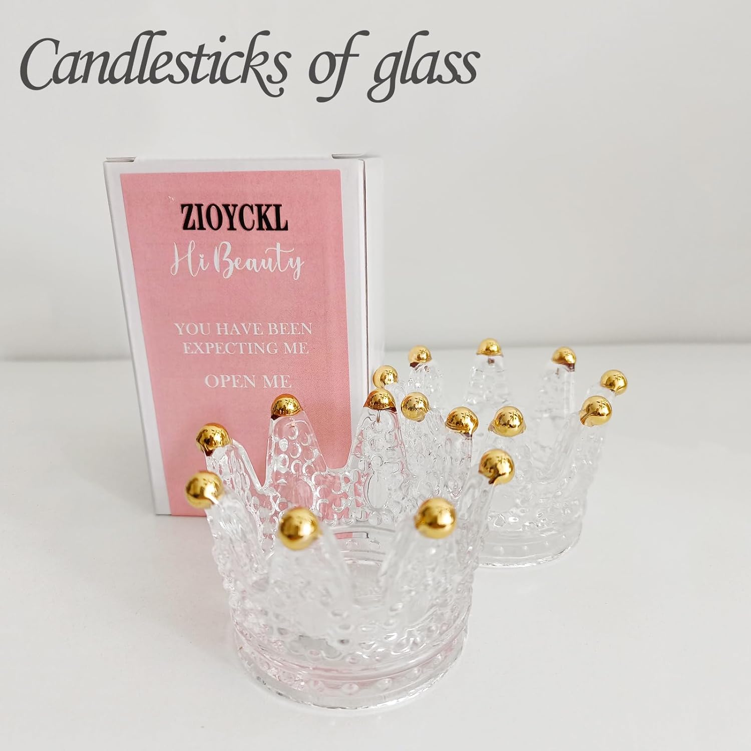 2PCS Crown Votive Candle Holder,Crown Tea Light Candlestick Ornament,Mini Crown,Tealight Holder,Jewelry Ring Holder,for Weddings Party Home Decor Set (Golden — image 4