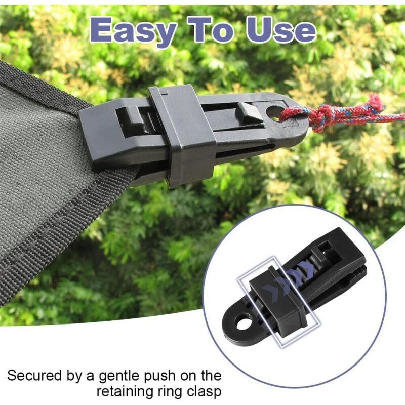 20 Pcs Clips of Mounting Tarp Black, Car Pool, Auvent Bateau, Clamp a Tarp of Tente Mounting Attache Tarp for Auvent Instantane — image 2