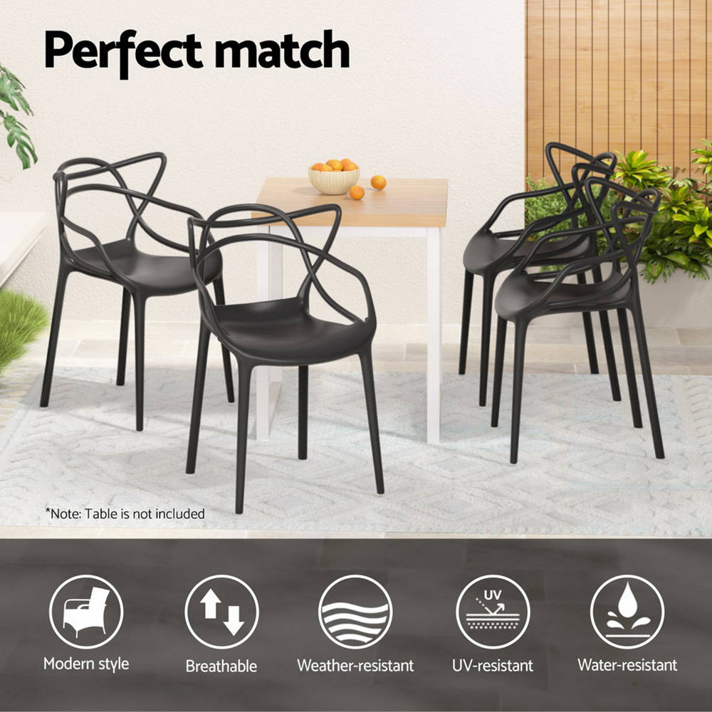 Gardeon 4PC Outdoor Dining Chairs PP Portable Stackable Chair Patio Furniture โ image 5