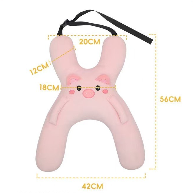 Christmas gift for kids-Kids Travel Pillow, Ergonomic Plush Support for Car Rides, Comfortable Sleep Companion for Children（pink pig） — image 4
