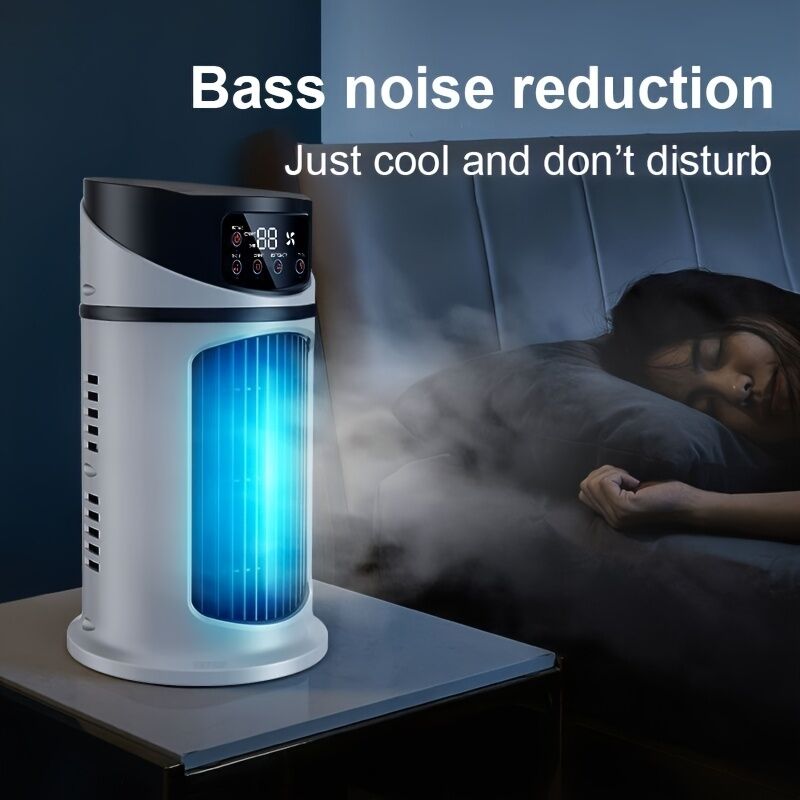 3-second cooling technology! 6-speed USB portable air conditioner humidifier - super silent 25 decibels, 6-hour timer for home / office / dormitory | instant — image 4