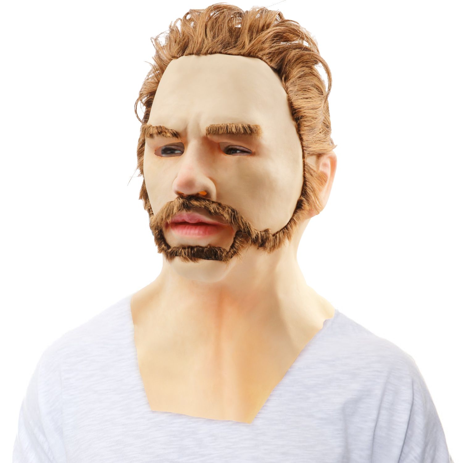 Halloween Latex Young Man Face Cover Headgear for Masquerade Halloween Headgear Prop β image 3