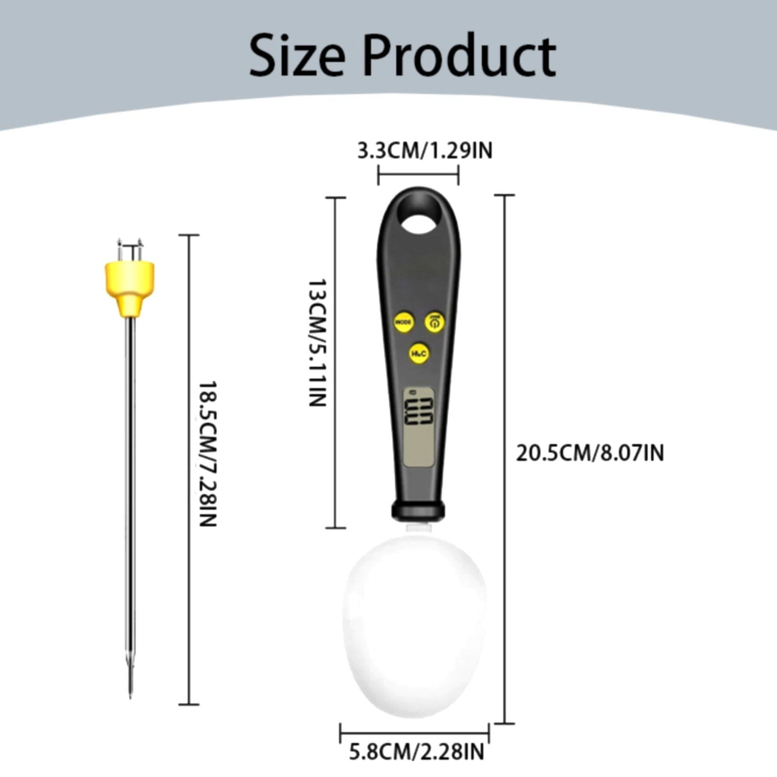 2 in 1 Electronic Kitchen Scale Lcd Digital Measuring Flour Digital Spoon Scale Kitchen Tool Forfood- White One Size Black — image 3