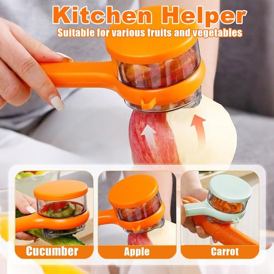 Vegetable Peeler - Fruit and Vegetable Peeler - with Storage Box - Safe and Efficient - Double-Sided Sharp Stainless Steel Blades - Easy to Clean - Process โ image 2