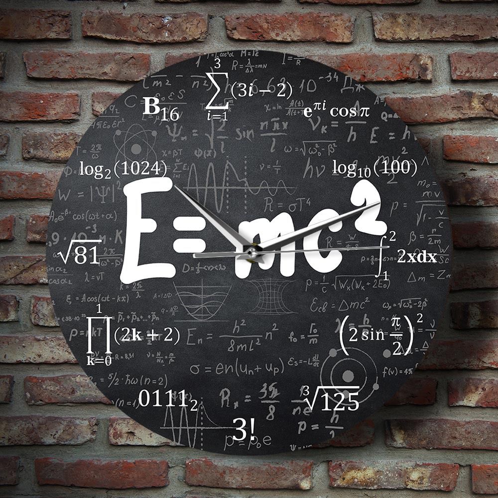 Wall Clock Kitchen Clocks E=mc2 Math Formula Wall Clock Theory of Relativity Silent Wall Clock Physics Scientist Teacher School — image 2