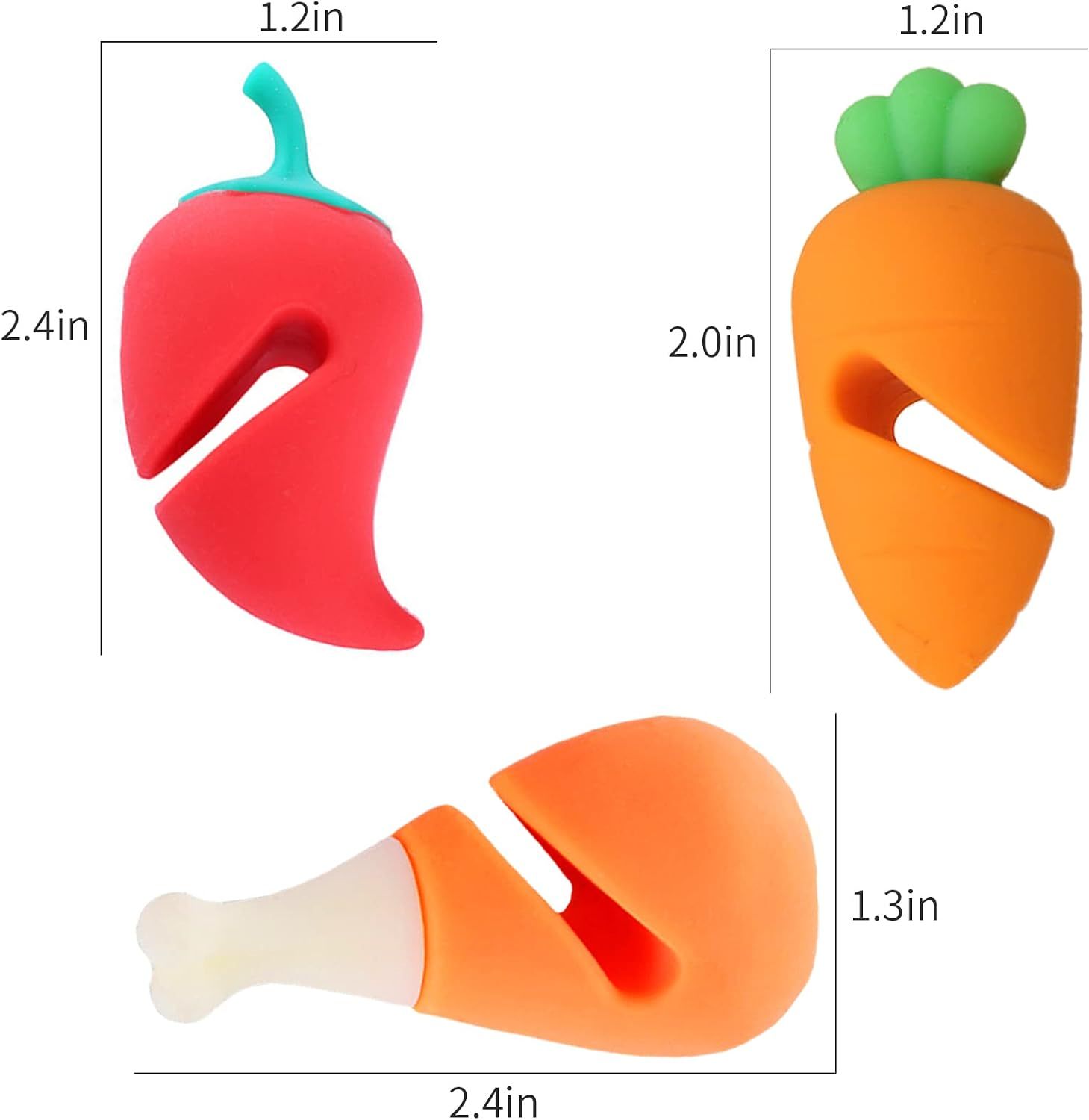3 Piece Silicone Pot Lid Risers Carrot Chili and Drumstick โ image 6