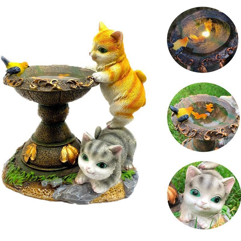 Rabbit Garden Lamp Solar Powered Garden Ornament Resin Garden Light Outdoor - Light Brown - Size 1 โ image 3