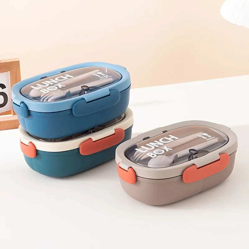 Nordic Style Microwave Bento Box Set | Multi-Compartment Prevents Flavor Mixing, Built-In Utensils & Phone Stand for Watching Shows, Top Choice for Office โ image 6