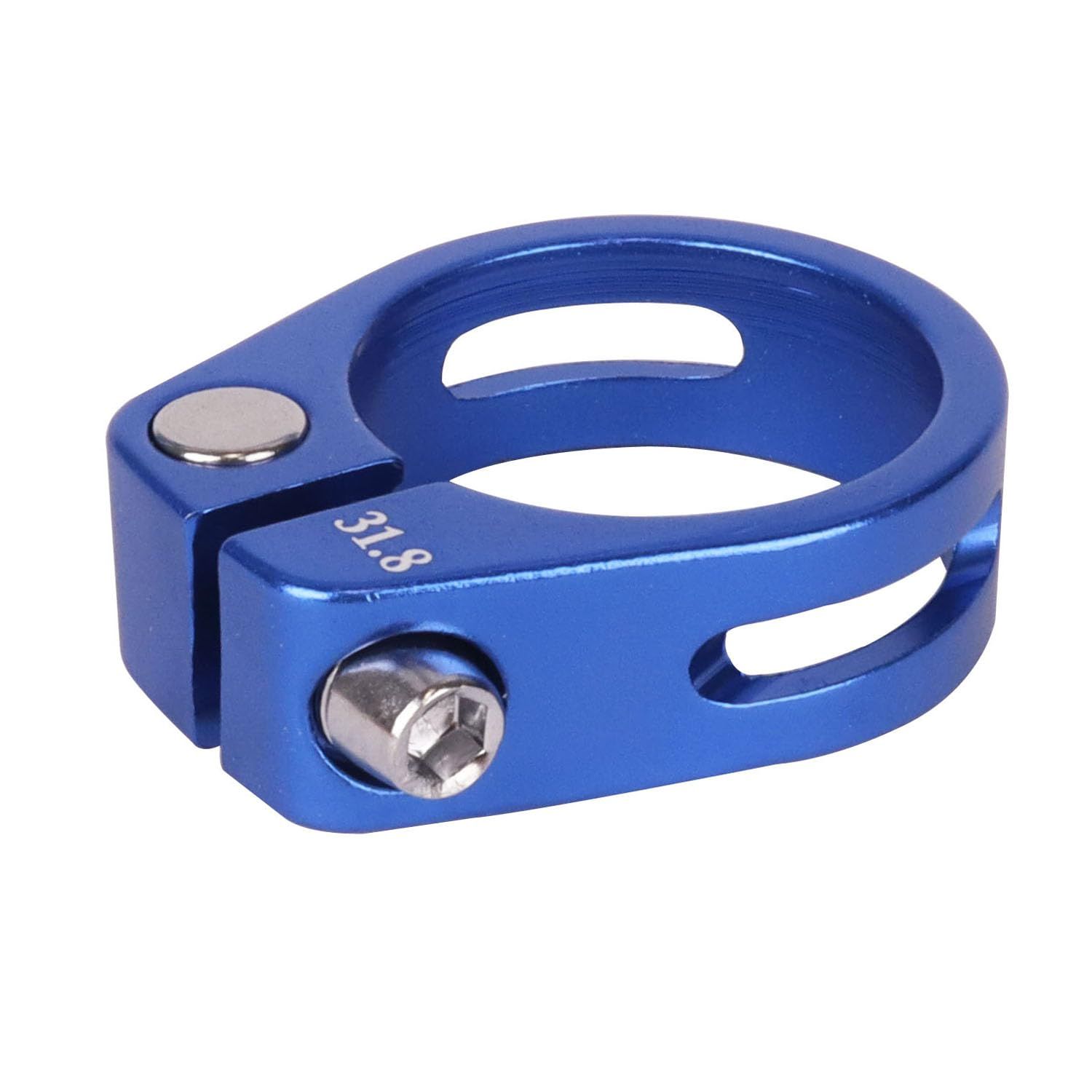 Bike Bicycle Aluminum Alloy Seatpost Clamp, 34.9mm, for MTB, Road, Casual Bikes,for Mountain Bike Road Bike Gear Track Bike Folding Bike (Blue, 34.9mm)
