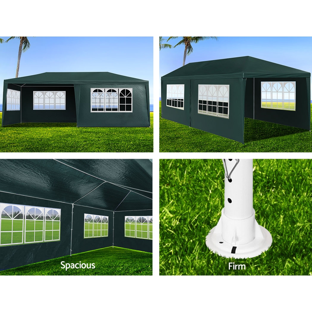 Instahut Gazebo 3x6m Marquee Wedding Party Tent Outdoor Camping Side Wall Canopy 4 Panel Green — image 5