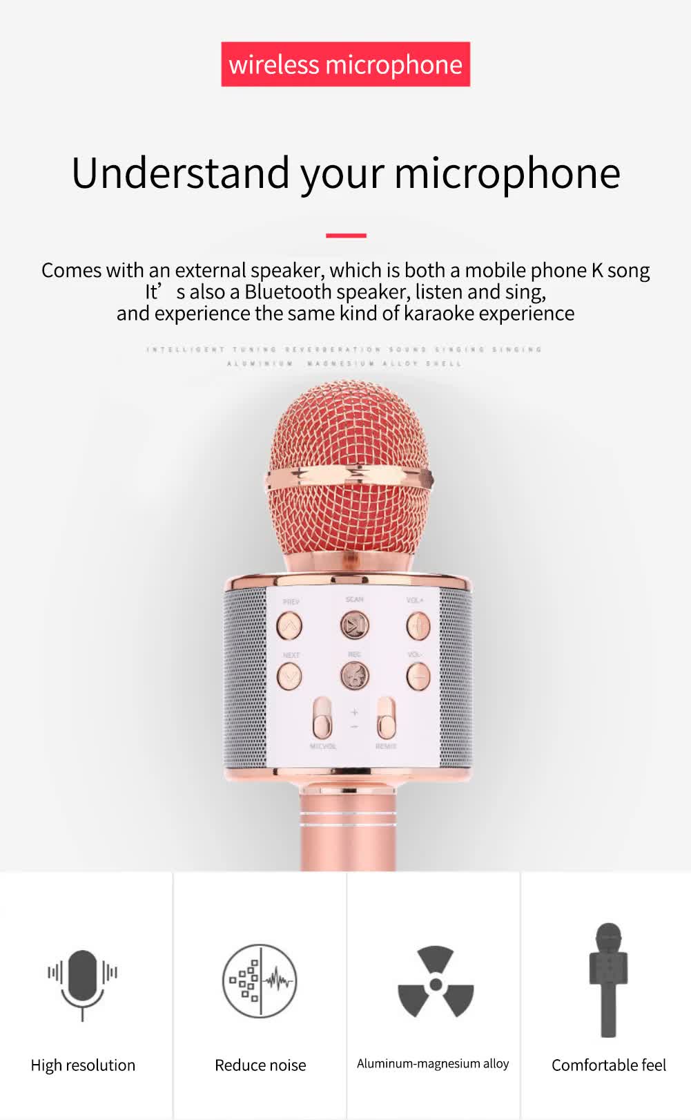 Black Bluetooth 5.0 Karaoke Microphone for Family Entertainment โ image 2