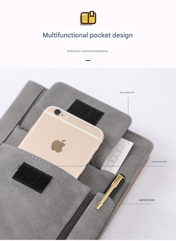Black A5 Multi-Functional PU Leather Notebook with Pockets - Office Planner and Journal โ image 5