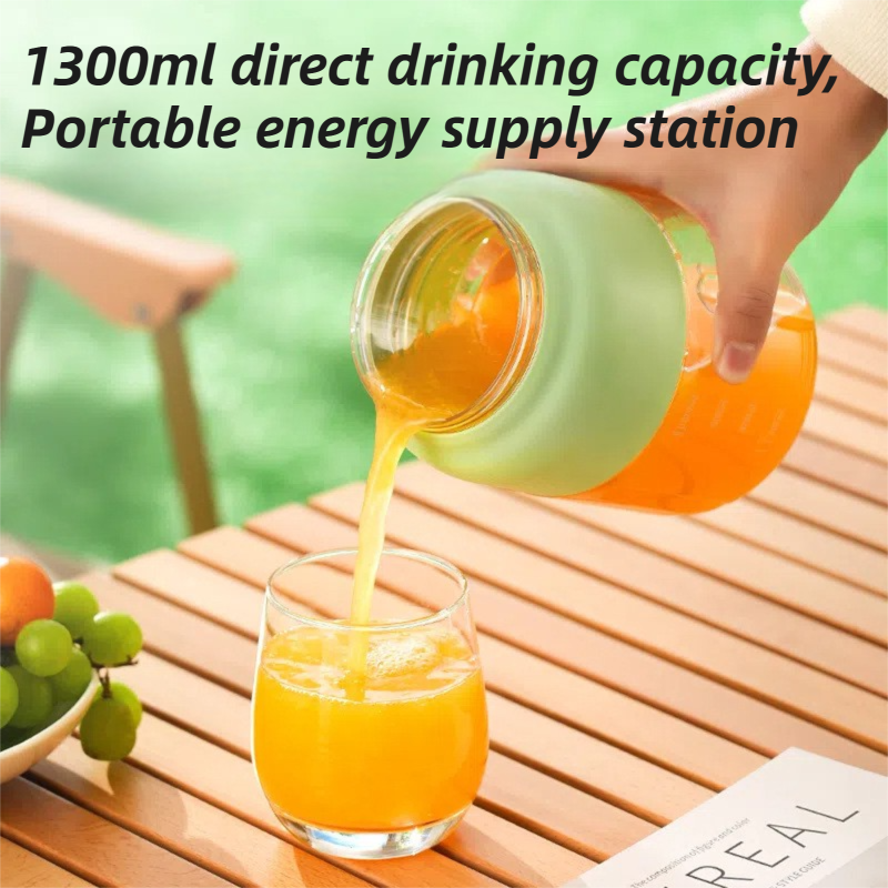 Beige Portable 1300ML Multi-Functional Blender with Dual-Drink Lid - 38-Steel Blade Cyclone Juicer & Ice Crusher, Waterproof Type-C Charging โ image 2