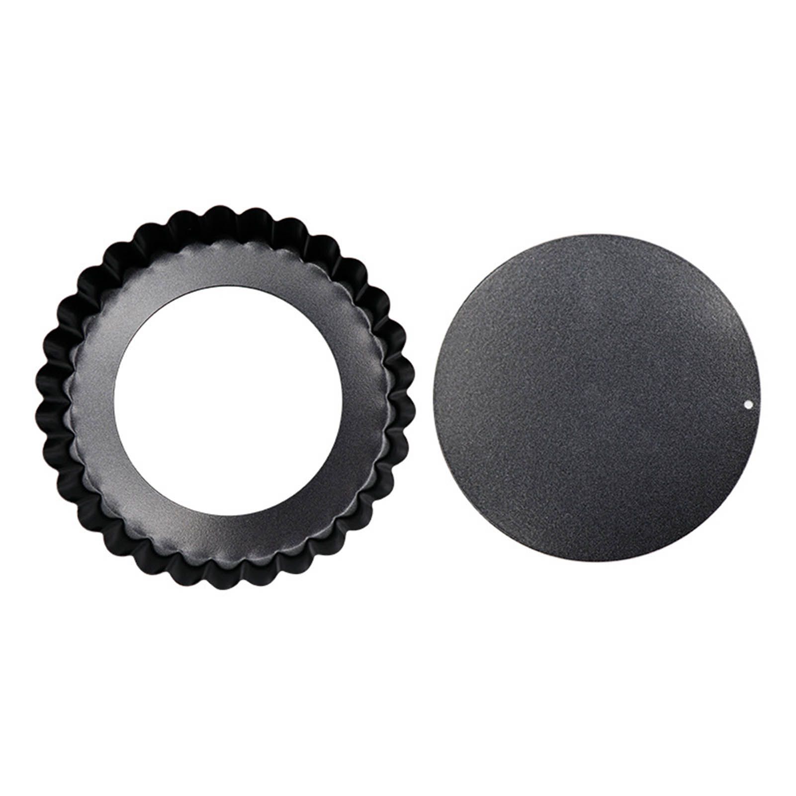 6 Pcs Mini Cake Mould with Removable Bottom 3 Inch Egg Tart Mould Muffin Pans Black Round for Dessert Baking Cooking — image 4