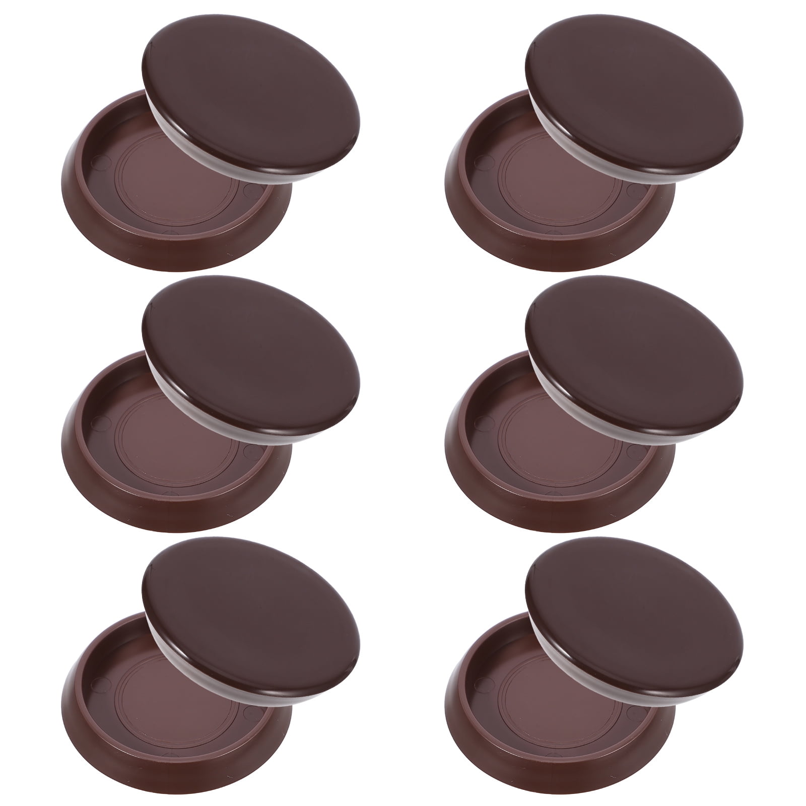 Round Furniture Castor Cup Set: 12pcs Non Skid Wheel Caster Cups Furniture Pad Floor Protectors Caster Cups 12.00X4.00X3.00CM Brown — image 6