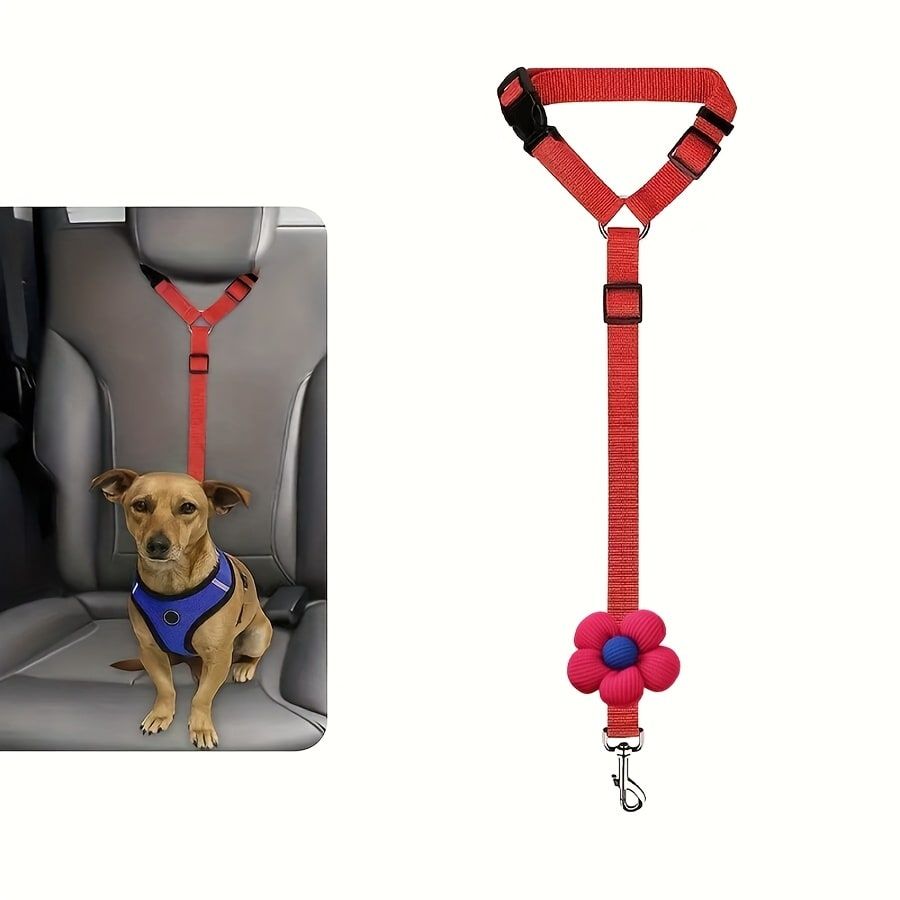 Dog Seat Belt for Car, Pet Car Safety Restraint with Adjustable Straps and Zinc Alloy Hook, Perfect for Securing Your Dog in Vehicle, Ideal Car Safety Strap