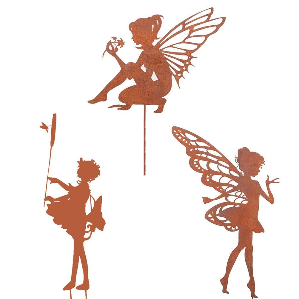 Decorative Garden Stakes Fairy Silhouette Metal Yard Stakes Arts Outdoor Garden Decor Spring Decor — image 6