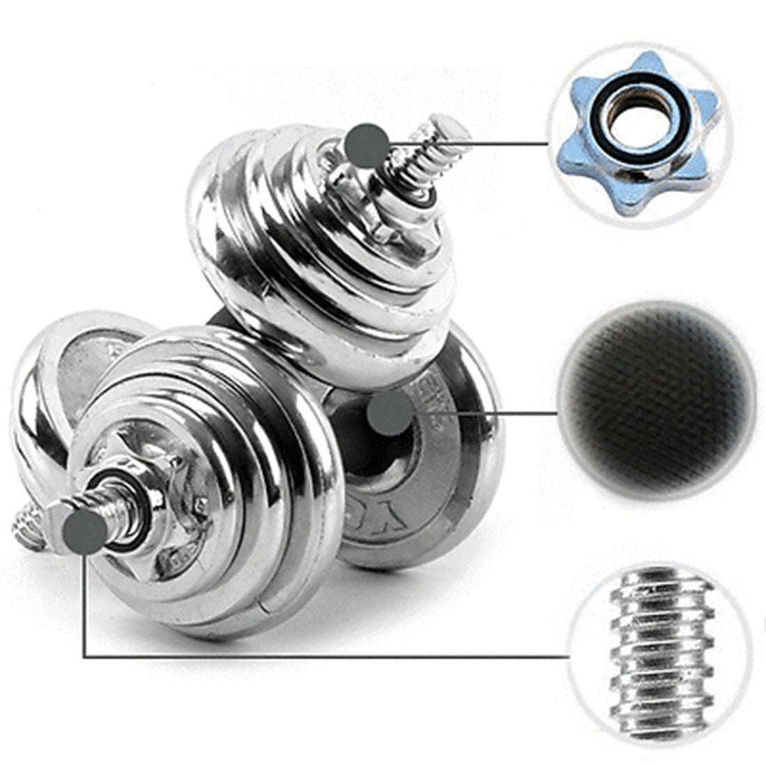20KG York Dumbbell Set Weight Dumbbells Home Gym Fitness BarBell w/ Case โ image 5