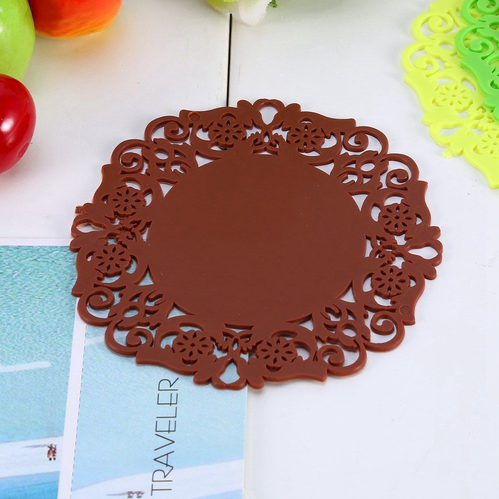 Silicone Lace Flower Coaster Tea Cup Bowl Glass Pad Mat Cushion Placemat Nonslip Coffee โ image 5