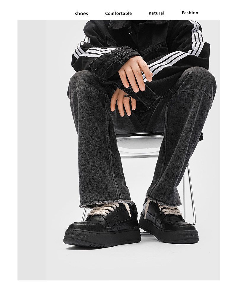 Bread Shoes Chunky Sneakers Casual Sneakers Australia Height Increasing Shoes - Black - Size 9(AU9/EU42) — image 5