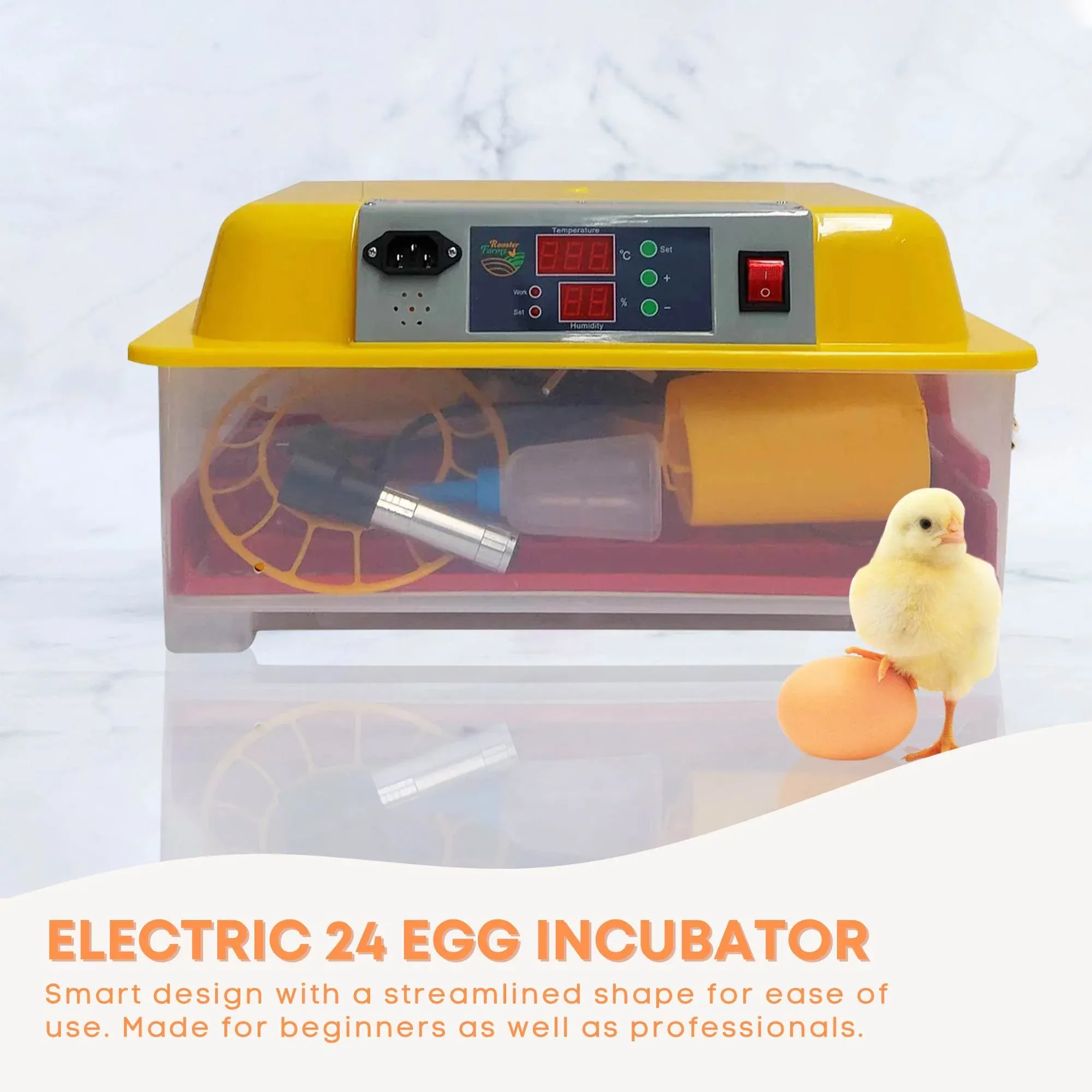 Rooster Farms Electric 24 Egg Incubator + Accessories for Chicken Quail Duck — image 2