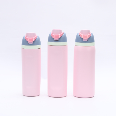 Insulated Stainless Steel Water Bottle with Straw,Pink color blocking & 24 oz, BPA-Free, for Travel, Sports, Outdoors — image 2