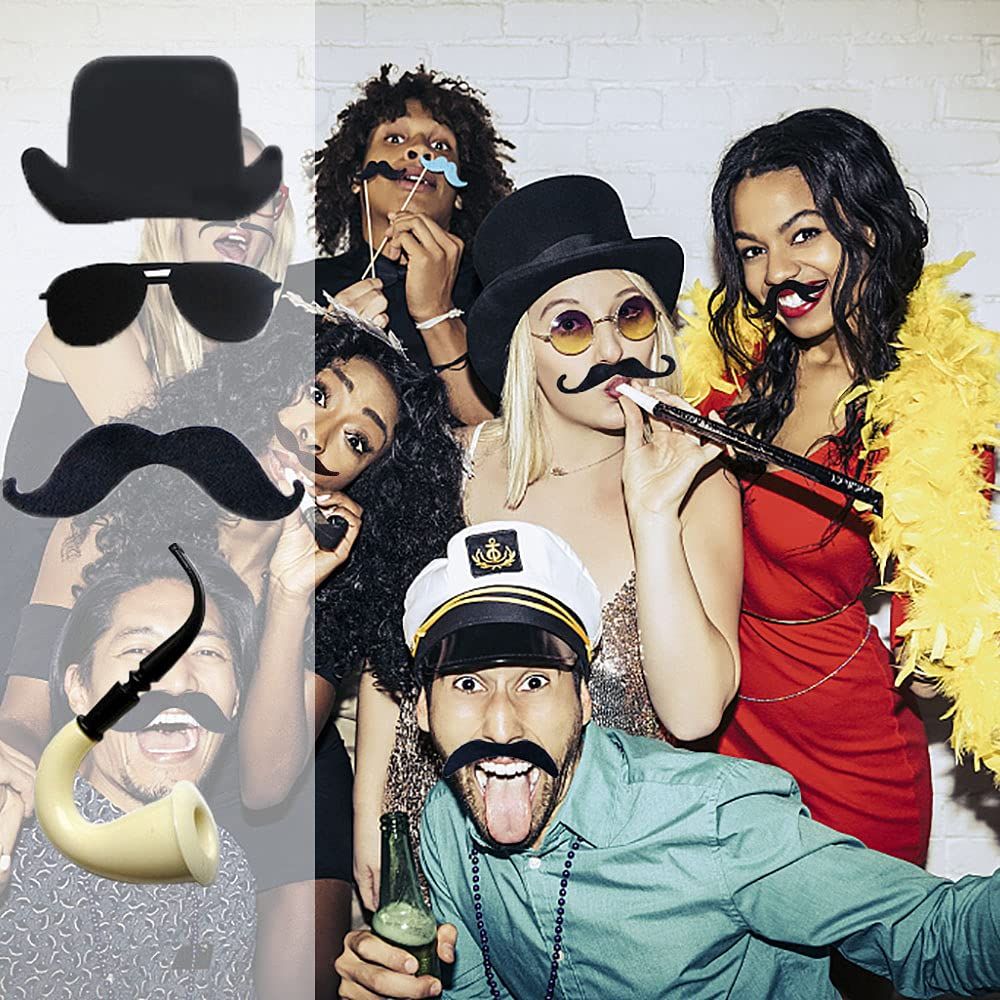 48 Pieces Fake Mustaches Novelty Self Adhesive Fake Mustache Set for Performance Masquerade Halloween Party Supplies โ image 5