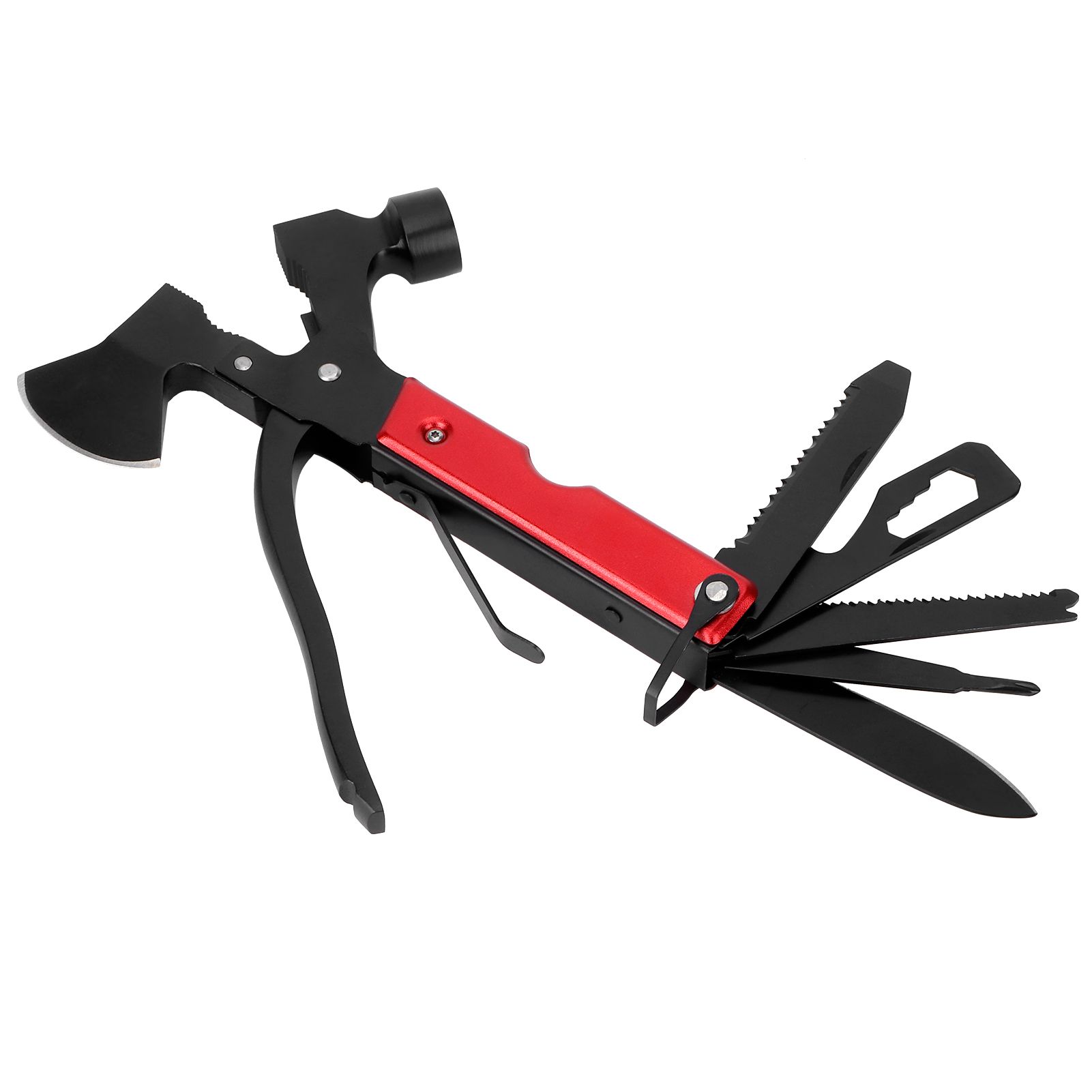 15In1 Axe Hammer MultiFunctional Camping Survival Screwdrivers Pliers Bottle Opener(Red ) โ image 2
