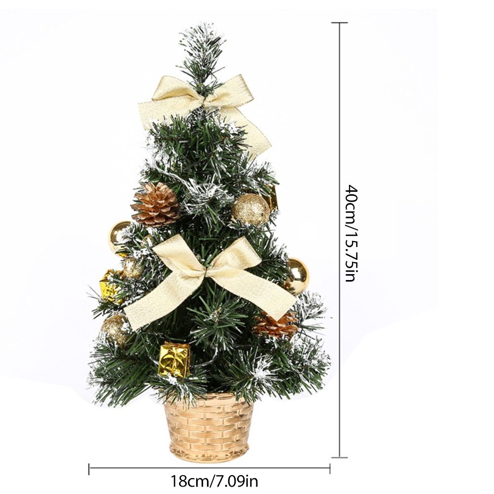 40cm Artificial Tabletop Christmas Tree Mini Xmas Decoration Tree with LED Light Decoration for Christmas Day — image 2
