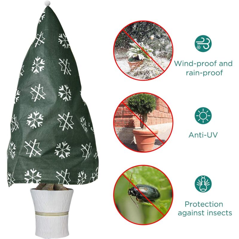 2 Piece Plant Winter Protection Bag Winter Protection For Potted Plants, Beige, Solid, 110X80 Cm — image 2