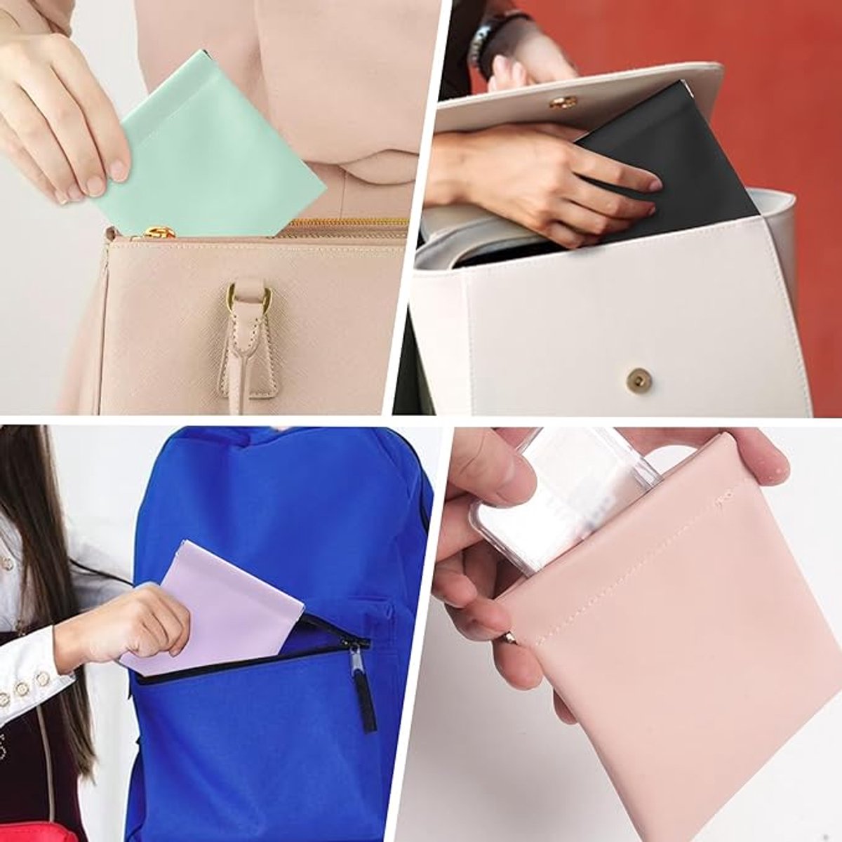 Wallet - Organizer - Women's Wallet - Gift for Women - Gift for Girlfriend - Gift for Mother - Set of 4 (Pink, Light Green, Light Purple, Black) โ image 3