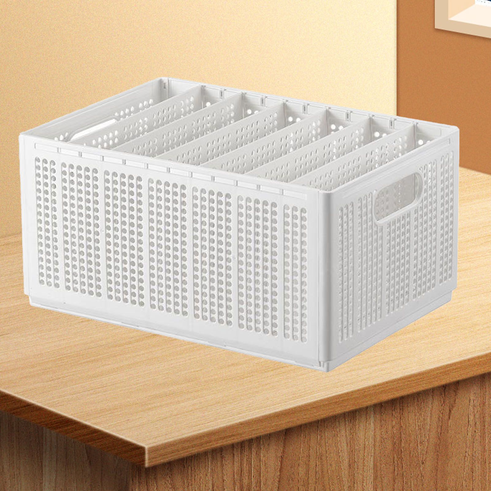 Closet Foldable Pants Storage Box Pure White Adjustable Dividers Rugged Divided Clothing Storage Boxes for Bedroom Wardrobe Large 7 Grids: 6 Baffles — image 5