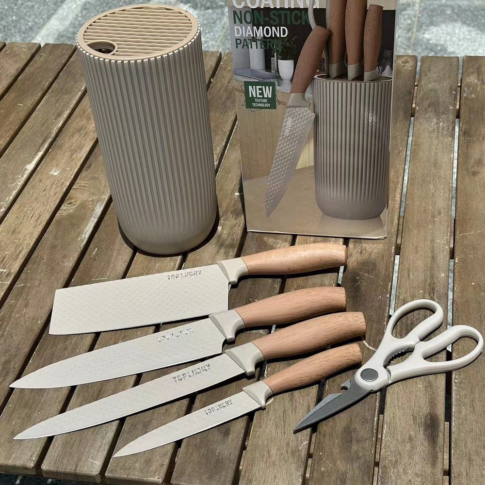 6-Piece Kitchen Knife Set Non-Stick Stainless Steel Blades with Universal Knife Block โ image 3