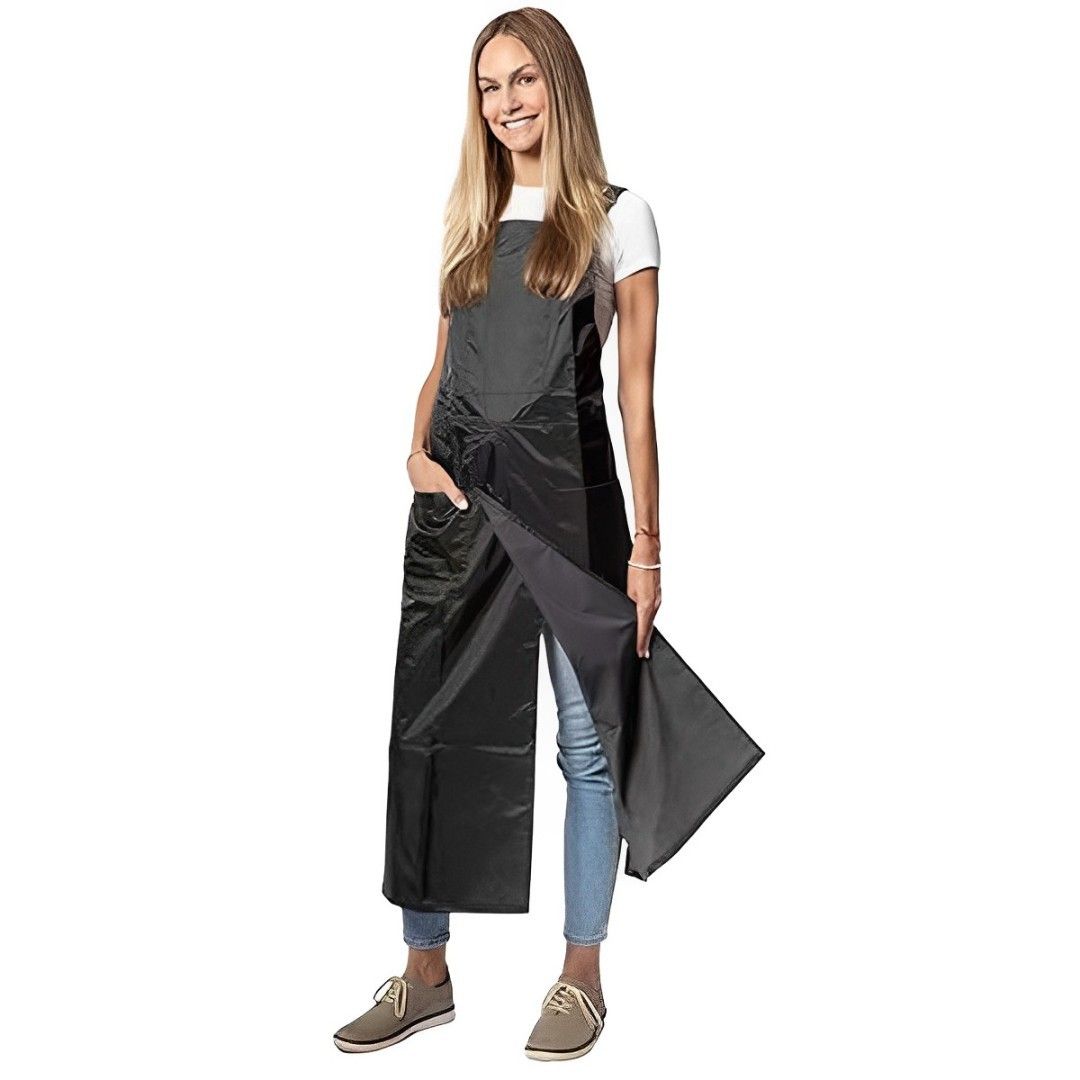 Pottery Split-Leg Make Ceramic Apron, Long Split-Leg Artist Painting Apron with Pockets for Men and Women(black) — image 2