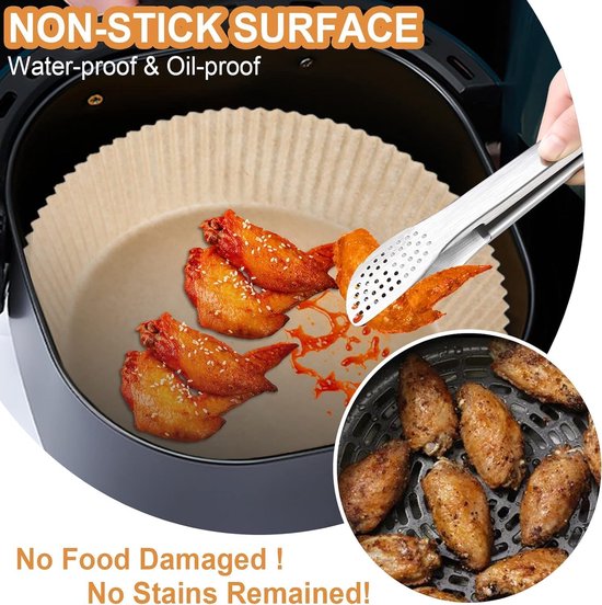 100 Airfryer Baking Pans - Round Baking Pans 23cm - Food Safe - BPA Free - Non-Stick Airfryer Pans - Easy to Clean - Suitable for Airfryers from 3-8 litres — image 6