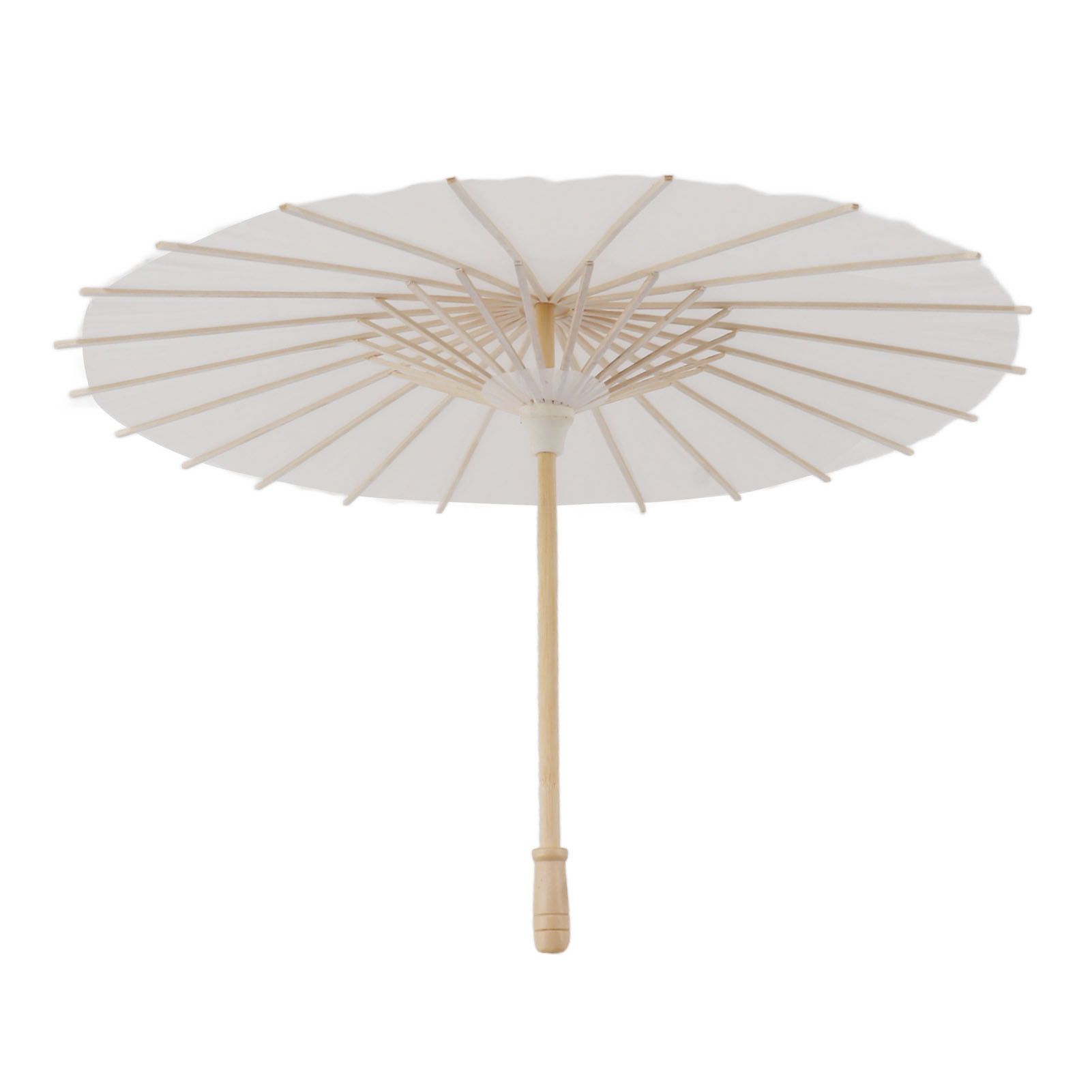 Kids Paper Parasol Bamboo and Paper Chinese Style Elegant White DIY Paper Umbrellas for Decoration 40cm/15.7in โ image 3