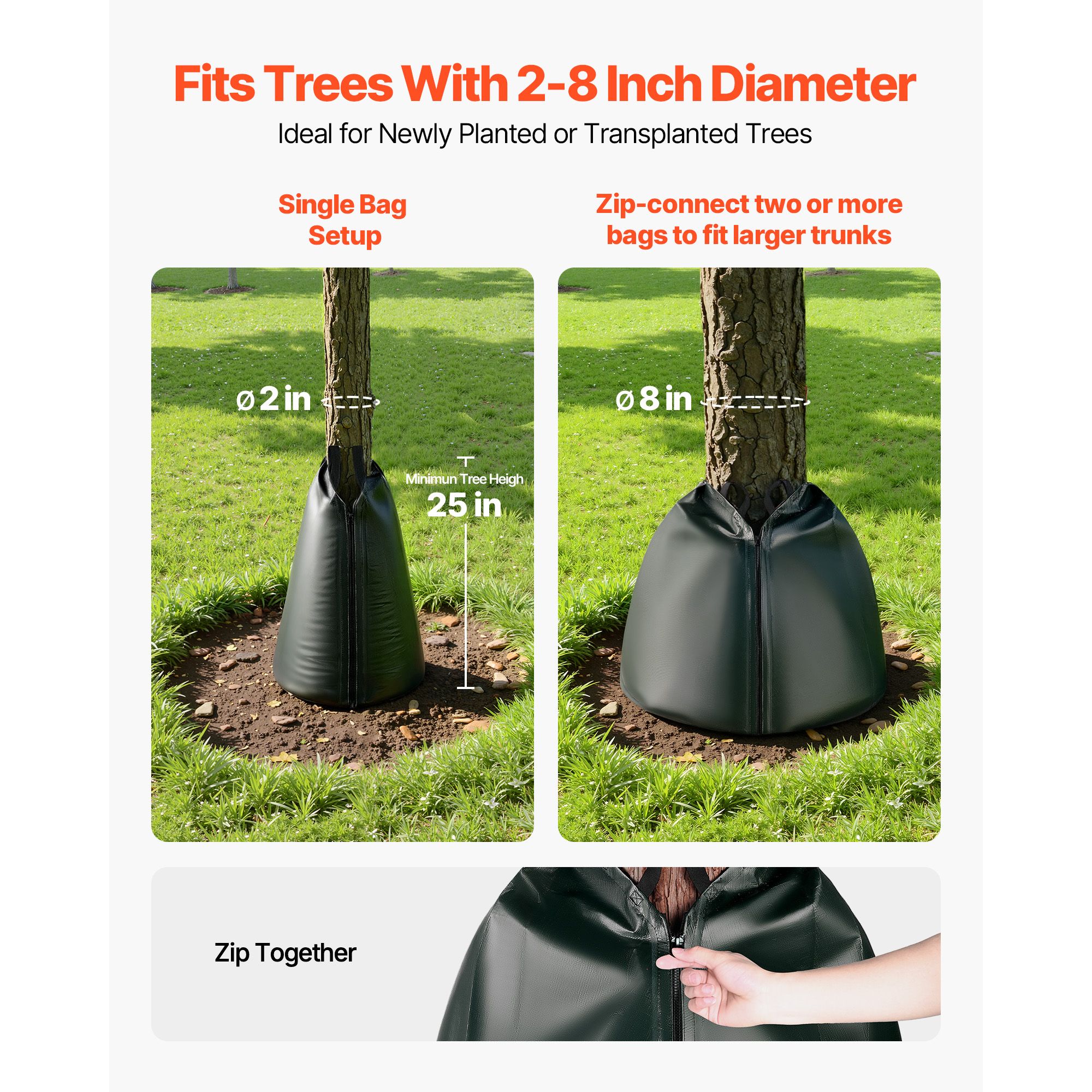 75.7 L Tree Watering Bags, 4 Pack 3-4 Hours Slow Release Gator Bags for Trees, Heavy Duty PE Tree Drip Irrigation Bag with Zipper, Durable & Reusable Deep Root โ image 4
