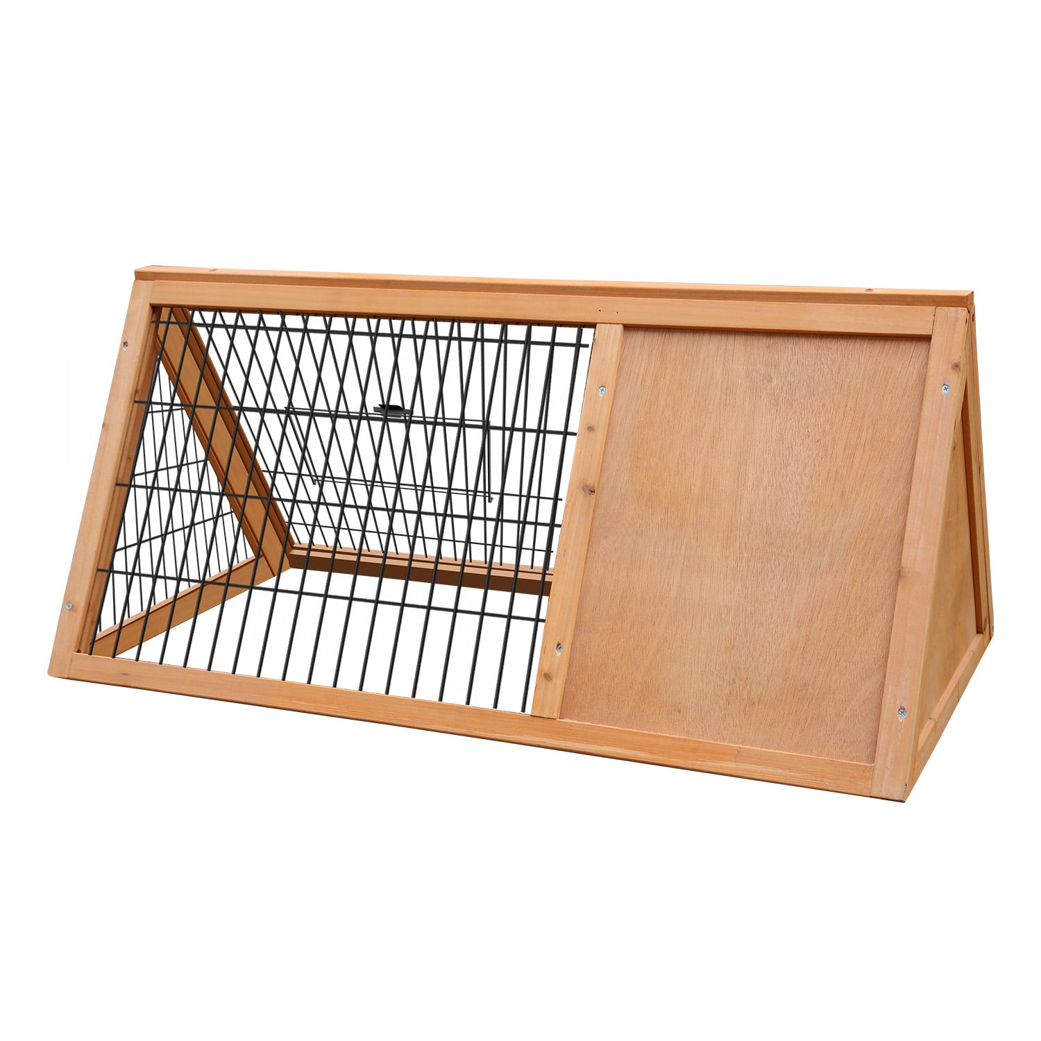 Furtastic Triangle Wooden Rabbit Hutch Outdoor A-Frame Bunny Cage Small Animal Enclosure Fir Wood Pet House — image 4