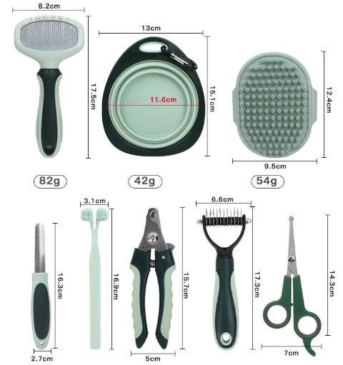 8-in-1 Pet Grooming Kit, Portable Dog Cat Grooming Supplies, Storage Bag for Daily Care — image 3