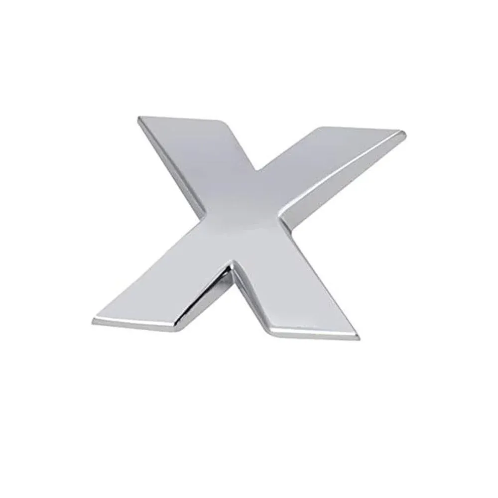 A-Z Alphabet Letters Car Sticker Self Adhesive Auto Badge Emblem 3D Chrome Good - X