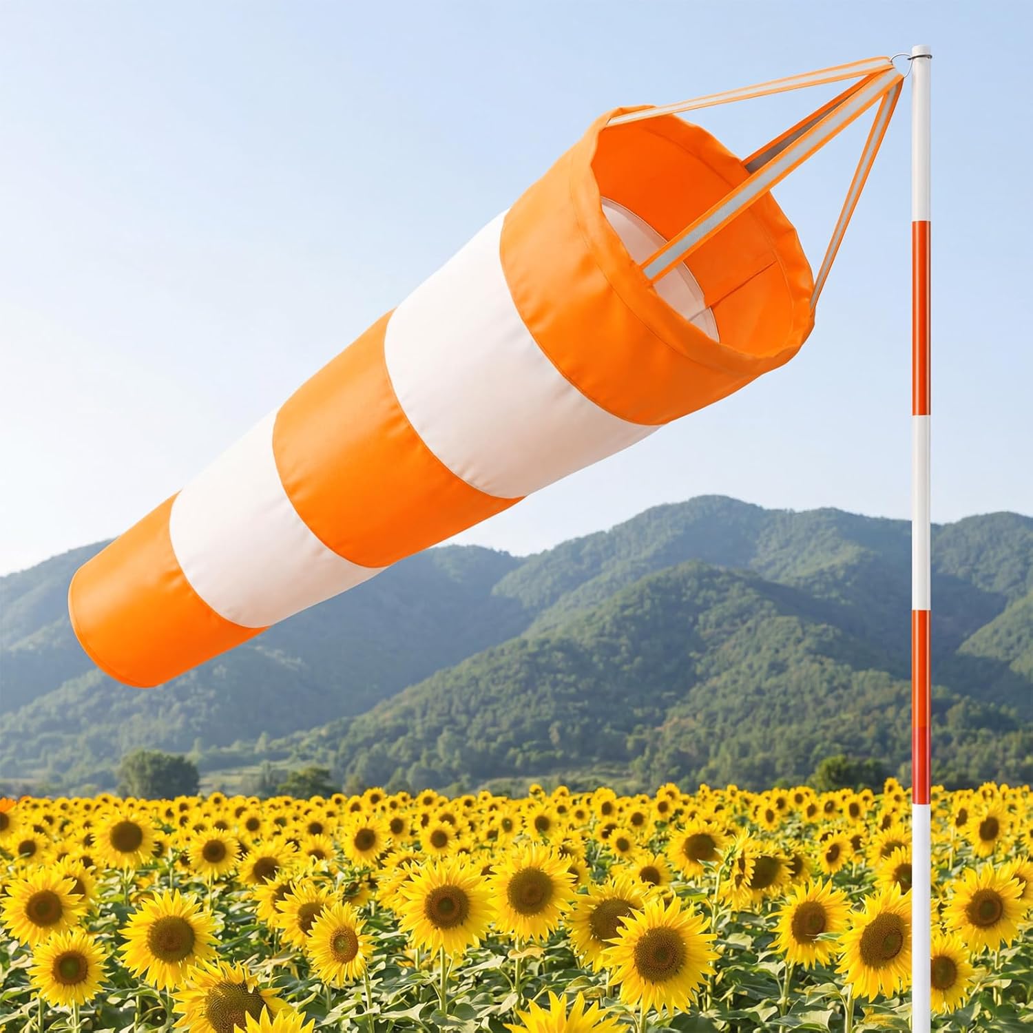 Wind Socks for Outside, 30 Inch Heavy Duty Windsock Waterproof Rip-Stop Hanging Windsocks Wind Sock Direction Indicators with Reflective Belt for Flags — image 4